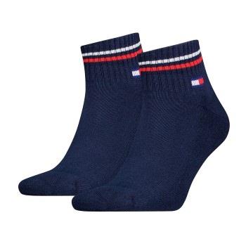 Tommy Men Uni TJ Iconic Quarter Socks Strømper 2P Marine Str 39/42 Her...