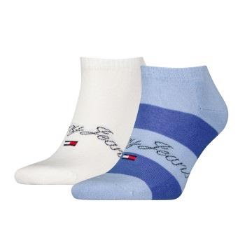 Tommy Hilfiger Strømper 2P Rugby Sneaker Socks Hvit/Blå Str 39/42