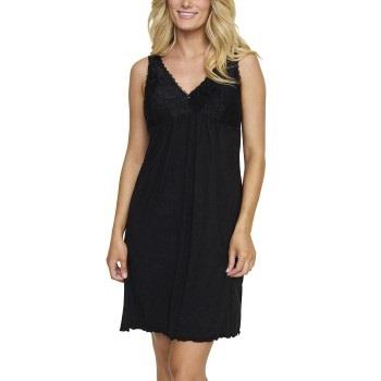 Damella Louise Nightdress Without Sleeves Svart viskose Small Dame