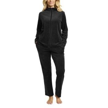 Damella Velour Plain Suit Svart Medium Dame