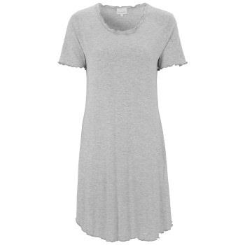 Damella Bamboo Plain Short Sleeve Nightdress Lysgrå Bambus Small Dame