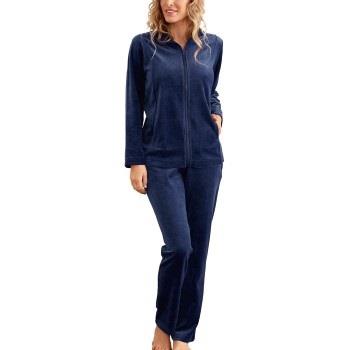 Damella Velour Plain Suit Marine 3XL Dame