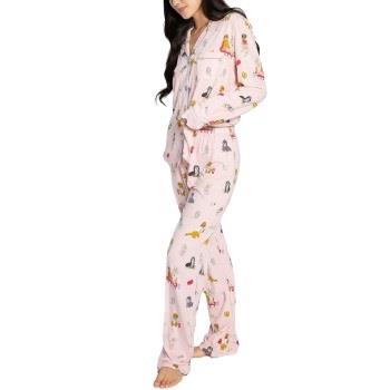 PJ Salvage Playful Prints Long Pyjamas Rosa Mønster Medium Dame