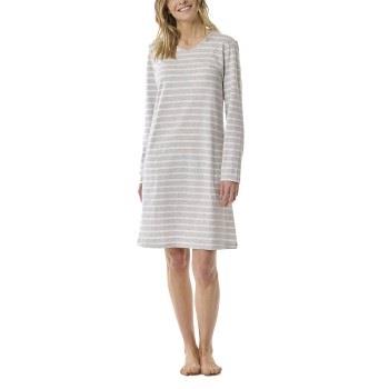 Schiesser Women Longsleeve Nightdress Hvit/Grå bomull 38 Dame