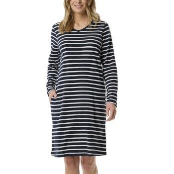 Schiesser Women Longsleeve Nightdress Blå/Hvit bomull 42 Dame