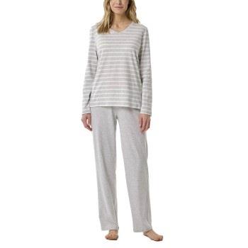 Schiesser Women Straight Leg Long Pyjama Hvit/Grå bomull 40 Dame