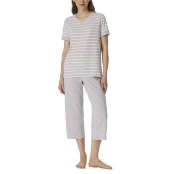 Schiesser Women Three Quarter Pyjamas Hvit/Grå bomull 38 Dame