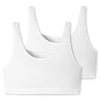 Schiesser BH 2P 95-5 Organic Cotton Bustier Top Hvit bomull 40 Dame