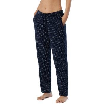 Schiesser Mix and Relax Jersey Long Lounge Pants Blå Mønster bomull 40...