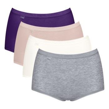 Sloggi Truser 4P Basic Plus Maxi Panty Rosa/Lilla bomull 40 Dame