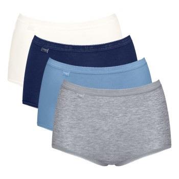 Sloggi Truser 4P Basic Plus Maxi Panty Blå/Lysblå bomull 40 Dame