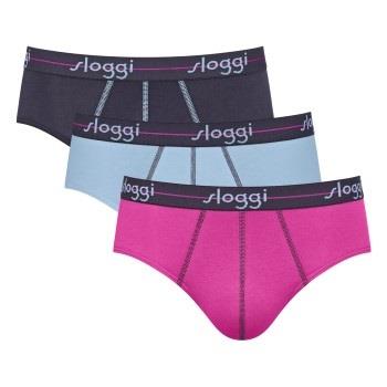 Sloggi 3P Men Start Midi C3P Rosa/Blå bomull XX-Large Herre