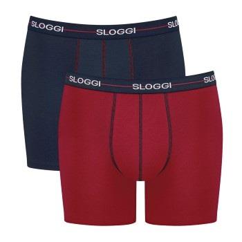 Sloggi 2P Men Start Short C2P Marine/Rød bomull X-Large Herre