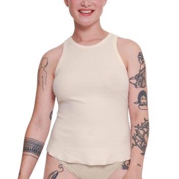 Sloggi GO Ribbed Tank Top Krem bomull X-Small Dame