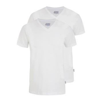 Jockey 2P V-Neck T-Shirt Hvit bomull Small Herre