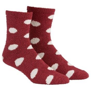 Damella Strømper Fluffy Socks Rød/Hvit  polyester Str 35/38 Dame