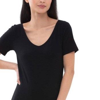 Mey Superfine Organic V-Neck T-Shirt Svart bomull 40 Dame