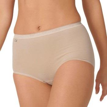 Sloggi Truser 2P Basic Plus Maxi Briefs Beige bomull 38 Dame