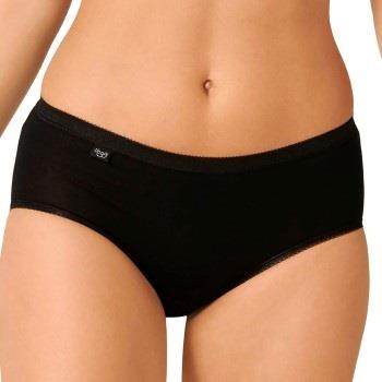 Sloggi Truser 2P Basic Plus Midi Briefs Svart bomull 40 Dame