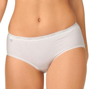 Sloggi Truser 2P Basic Plus Midi Briefs Hvit bomull 38 Dame