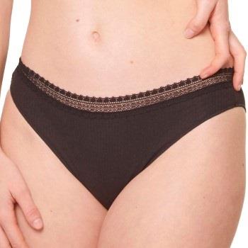 Sloggi Truser 2P GO Ribbed Tai Briefs Svart økologisk bomull X-Small D...