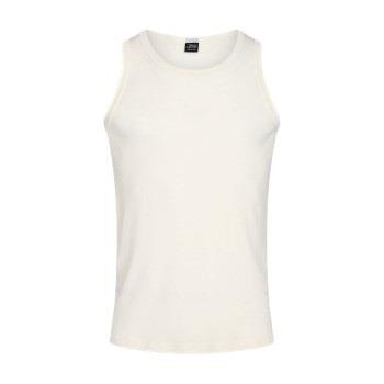 JBS Wool Singlet Krem ull Small Herre