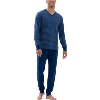 Mey Cardwell V Neck Pyjama Mørkblå bomull 54 Herre