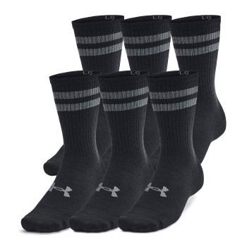 Under Armour Strømper 6P Essential Crew Socks Svart stripet polyester ...