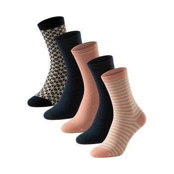 Schiesser Strømper 5P Stay Fresh Women Bluebird Socks Rosa Mønster Str...