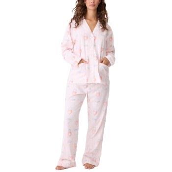 PJ Salvage Long Sleeve Flannel Pyjama Lysrosa bomull Medium Dame