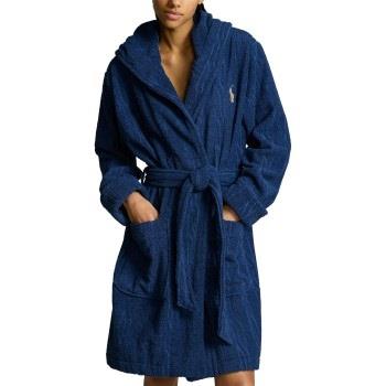 Polo Ralph Lauren Hooded Terry Bathrobe Marine bomull L/XL Dame