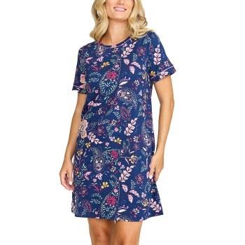 Damella Cotton Short Sleeve Nightdress Blå Mønster bomull XX-Large Dam...