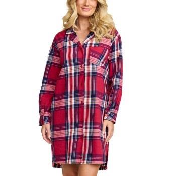 Damella Flannel Nightshirt Rød Mønster bomull Small Dame