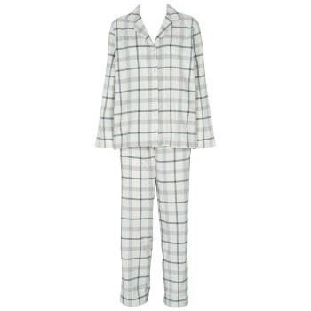 Missya Check Flannel Pyjama Blå/Hvit bomull Small Dame