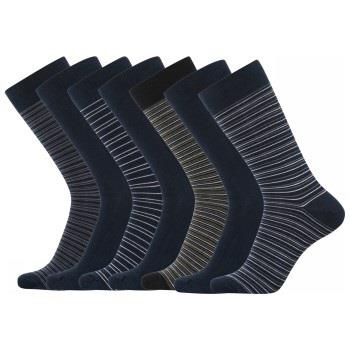 Dovre Strømper 7P Bamboo Socks Blå Mønster Str 45/48 Herre