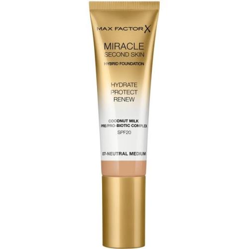 Max Factor Miracle Second Skin Hybrid Foundation 007 Neutr Medium - ml...