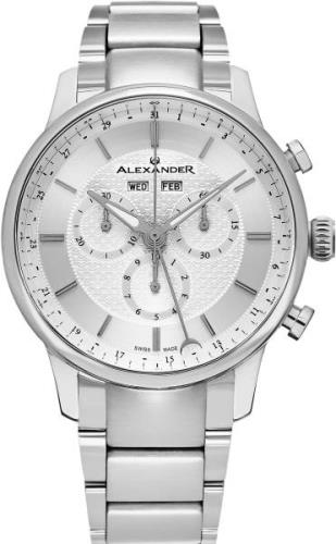 Alexander Herreklokke A101B-01 Statesman Sølvfarget/Stål Ø42 mm