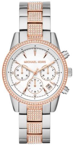 Michael Kors Dameklokke MK6651 Ritz Sølvfarget/Rose-gulltonet stål