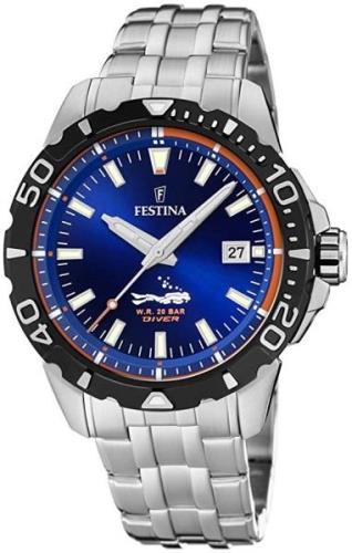 Festina Herreklokke F20461-1 Blå/Stål Ø45 mm