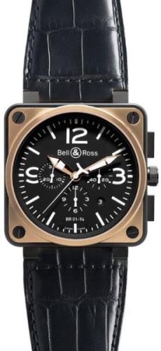 Bell & Ross Herreklokke BR0194-BICOLOR BR 01-94 Sort/Lær Ø46 mm