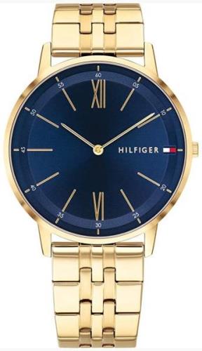 Tommy Hilfiger Herreklokke 1791513 Blå/Gulltonet stål Ø41 mm