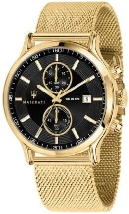 Maserati Herreklokke R8873618014 Epoca Sort/Gulltonet stål Ø42 mm