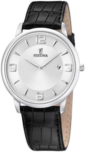 Festina Herreklokke F6806-1 Classic Sølvfarget/Lær Ø40 mm