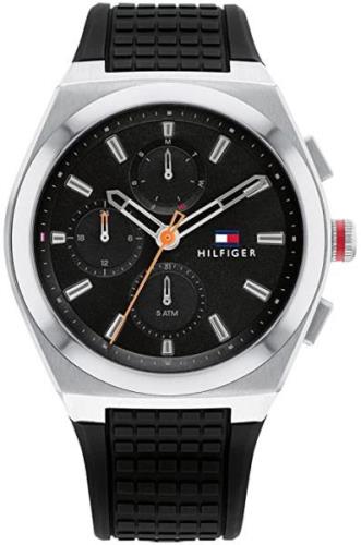 Tommy Hilfiger Herreklokke 1791898 Connor Sort/Gummi Ø44 mm