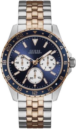 Guess Herreklokke W1107G3 Blå/Rose-gulltonet stål Ø44 mm