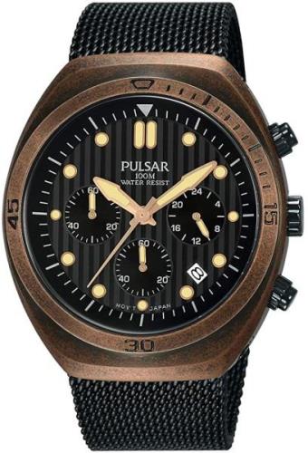 Pulsar Herreklokke PT3984X2 Sort/Stål Ø42 mm