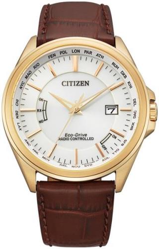 Citizen Herreklokke CB0253-19A Radio Controlled Hvit/Lær Ø43 mm