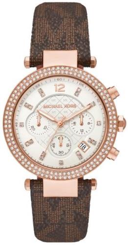 Michael Kors Dameklokke MK6917 Parker Hvit/PVC (Polyvinylklorid) Ø39