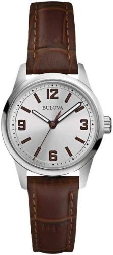 Bulova Dameklokke 96L197 Dress Sølvfarget/Lær Ø27.3 mm