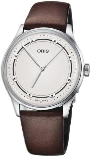 Oris Herreklokke 01 733 7762 4081-SET Culture Sølvfarget/Lær Ø38 mm